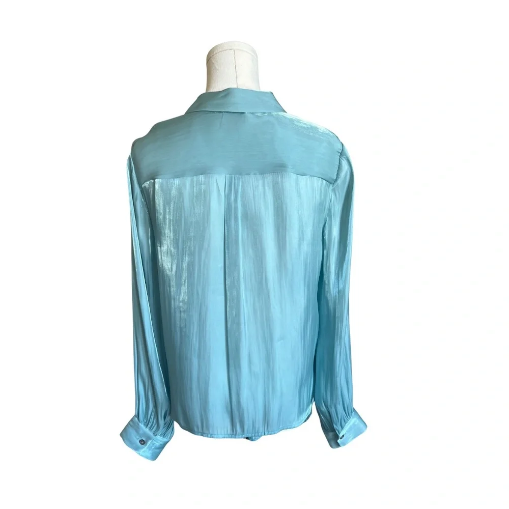 Vince Camuto Womens Iridescent Button Up Shirt Size Small - Picture 4 of 9